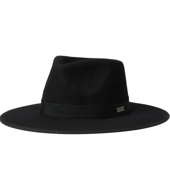 Roxy Black Fedora Hat with Silver Accent New W/O Tag Size M/L - Picture 1 of 5